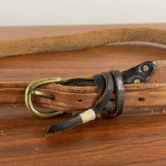 Brown leather belt - Picture 2 of 7